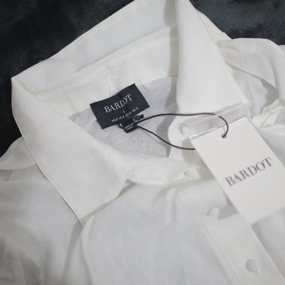 NWT Collared Necktie Ivory Work Blouse. - Picture 6 of 9